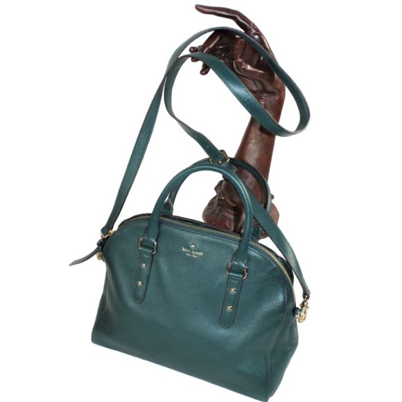 kate spade Handbags - Kate Spade Larchmont Reiley Emerald Green Cross-Body Shoulder Satchel (EUC)
